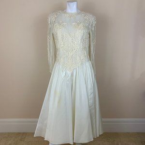 Vintage Eletra Casadei Lacy Beaded Wedding Dress